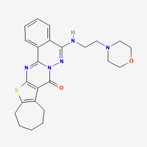 molecular formula C24H27N5O2S B3476541 5-{[2-(4-morpholinyl)ethyl]amino}-10,11,12,13-tetrahydro-8H,9H-cyclohepta[4',5']thieno[2',3':4,5]pyrimido[2,1-a]phthalazin-8-one 