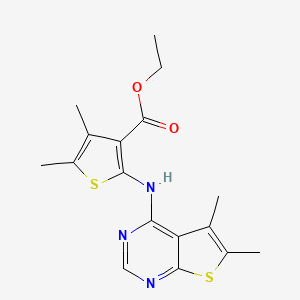 ethyl 2-[(5,6-dimethylthieno[2,3-d]pyrimidin-4-yl)amino]-4,5-dimethyl-3-thiophenecarboxylate