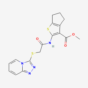 methyl 2-{[([1,2,4]triazolo[4,3-a]pyridin-3-ylthio)acetyl]amino}-5,6-dihydro-4H-cyclopenta[b]thiophene-3-carboxylate