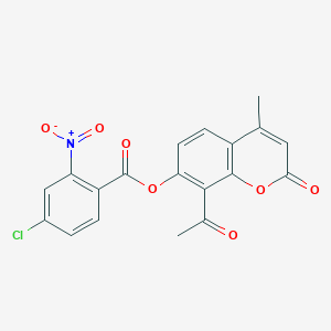 8-acetyl-4-methyl-2-oxo-2H-chromen-7-yl 4-chloro-2-nitrobenzoate