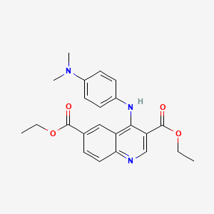 molecular formula C23H25N3O4 B3476674 diethyl 4-{[4-(dimethylamino)phenyl]amino}-3,6-quinolinedicarboxylate 