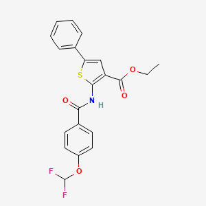 molecular formula C21H17F2NO4S B3476699 ethyl 2-{[4-(difluoromethoxy)benzoyl]amino}-5-phenyl-3-thiophenecarboxylate 