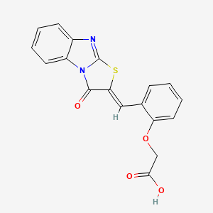 {2-[(3-oxo[1,3]thiazolo[3,2-a]benzimidazol-2(3H)-ylidene)methyl]phenoxy}acetic acid