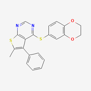 4-(2,3-dihydro-1,4-benzodioxin-6-ylthio)-6-methyl-5-phenylthieno[2,3-d]pyrimidine