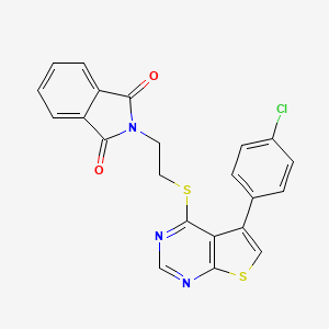 molecular formula C22H14ClN3O2S2 B3476798 2-(2-{[5-(4-chlorophenyl)thieno[2,3-d]pyrimidin-4-yl]thio}ethyl)-1H-isoindole-1,3(2H)-dione 