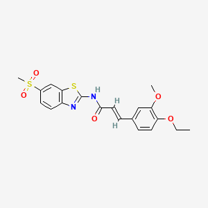 molecular formula C20H20N2O5S2 B3476804 3-(4-ethoxy-3-methoxyphenyl)-N-[6-(methylsulfonyl)-1,3-benzothiazol-2-yl]acrylamide 