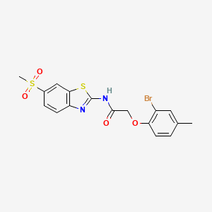 2-(2-bromo-4-methylphenoxy)-N-(6-methylsulfonyl-1,3-benzothiazol-2-yl)acetamide