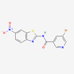 5-bromo-N-(6-nitro-1,3-benzothiazol-2-yl)pyridine-3-carboxamide