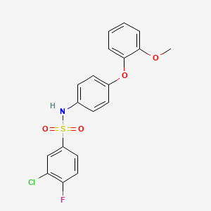 3-chloro-4-fluoro-N-[4-(2-methoxyphenoxy)phenyl]benzenesulfonamide