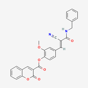 4-[3-(benzylamino)-2-cyano-3-oxo-1-propen-1-yl]-2-methoxyphenyl 2-oxo-2H-chromene-3-carboxylate