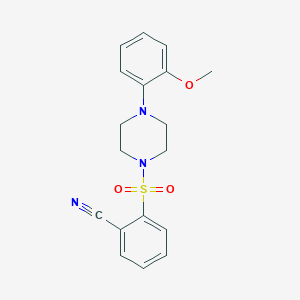 molecular formula C18H19N3O3S B3476910 2-{[4-(2-methoxyphenyl)-1-piperazinyl]sulfonyl}benzonitrile 