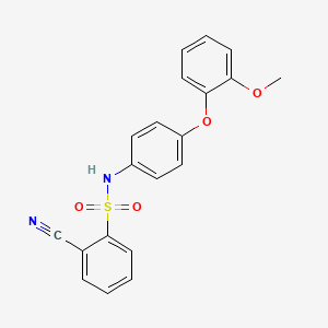 molecular formula C20H16N2O4S B3476912 2-cyano-N-[4-(2-methoxyphenoxy)phenyl]benzenesulfonamide 