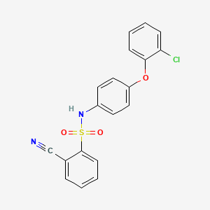 molecular formula C19H13ClN2O3S B3476914 N-[4-(2-chlorophenoxy)phenyl]-2-cyanobenzenesulfonamide 