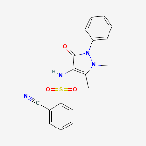 2-cyano-N-(1,5-dimethyl-3-oxo-2-phenyl-2,3-dihydro-1H-pyrazol-4-yl)benzenesulfonamide