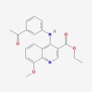 molecular formula C21H20N2O4 B3476966 ethyl 4-[(3-acetylphenyl)amino]-8-methoxy-3-quinolinecarboxylate 