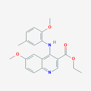 ethyl 6-methoxy-4-[(2-methoxy-5-methylphenyl)amino]-3-quinolinecarboxylate