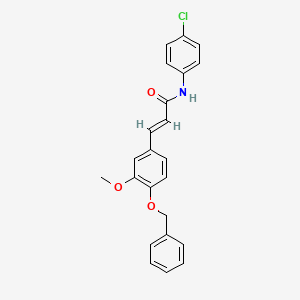 molecular formula C23H20ClNO3 B3477001 3-[4-(benzyloxy)-3-methoxyphenyl]-N-(4-chlorophenyl)acrylamide 