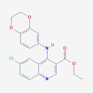 ethyl 6-chloro-4-(2,3-dihydro-1,4-benzodioxin-6-ylamino)-3-quinolinecarboxylate