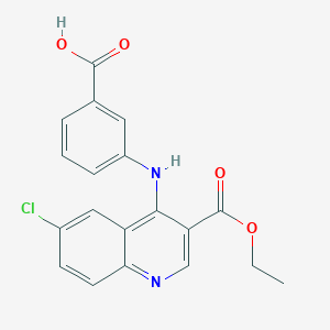 3-{[6-chloro-3-(ethoxycarbonyl)-4-quinolinyl]amino}benzoic acid