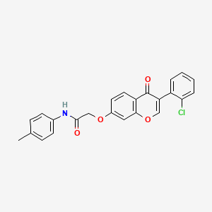 molecular formula C24H18ClNO4 B3477149 2-{[3-(2-chlorophenyl)-4-oxo-4H-chromen-7-yl]oxy}-N-(4-methylphenyl)acetamide 