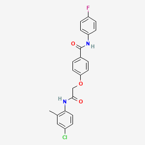 molecular formula C22H18ClFN2O3 B3477174 4-{2-[(4-chloro-2-methylphenyl)amino]-2-oxoethoxy}-N-(4-fluorophenyl)benzamide 