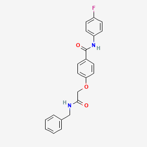 molecular formula C22H19FN2O3 B3477200 4-[2-(benzylamino)-2-oxoethoxy]-N-(4-fluorophenyl)benzamide 