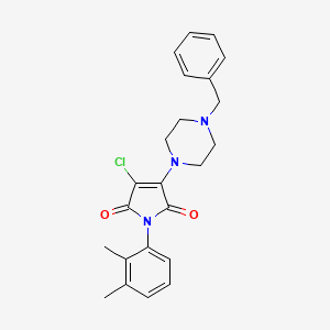 molecular formula C23H24ClN3O2 B3477212 3-(4-benzyl-1-piperazinyl)-4-chloro-1-(2,3-dimethylphenyl)-1H-pyrrole-2,5-dione 