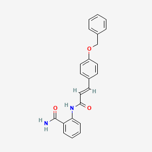 molecular formula C23H20N2O3 B3477223 2-({3-[4-(benzyloxy)phenyl]acryloyl}amino)benzamide 