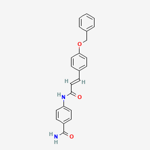 molecular formula C23H20N2O3 B3477234 4-({3-[4-(benzyloxy)phenyl]acryloyl}amino)benzamide 