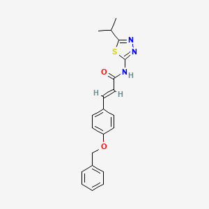 molecular formula C21H21N3O2S B3477236 3-[4-(benzyloxy)phenyl]-N-(5-isopropyl-1,3,4-thiadiazol-2-yl)acrylamide 