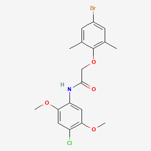 molecular formula C18H19BrClNO4 B3477265 2-(4-bromo-2,6-dimethylphenoxy)-N-(4-chloro-2,5-dimethoxyphenyl)acetamide 