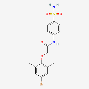 molecular formula C16H17BrN2O4S B3477291 N-[4-(aminosulfonyl)phenyl]-2-(4-bromo-2,6-dimethylphenoxy)acetamide 