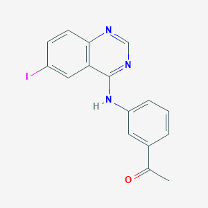 molecular formula C16H12IN3O B3477293 1-{3-[(6-iodo-4-quinazolinyl)amino]phenyl}ethanone 