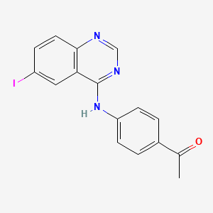 molecular formula C16H12IN3O B3477320 1-{4-[(6-iodo-4-quinazolinyl)amino]phenyl}ethanone 