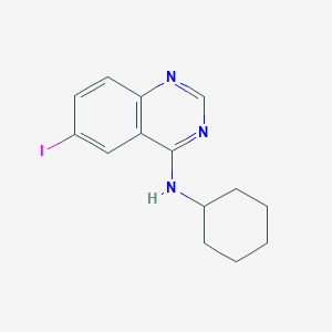 molecular formula C14H16IN3 B3477333 N-cyclohexyl-6-iodo-4-quinazolinamine 
