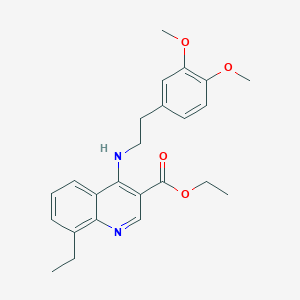 molecular formula C24H28N2O4 B3477346 ethyl 4-{[2-(3,4-dimethoxyphenyl)ethyl]amino}-8-ethyl-3-quinolinecarboxylate 
