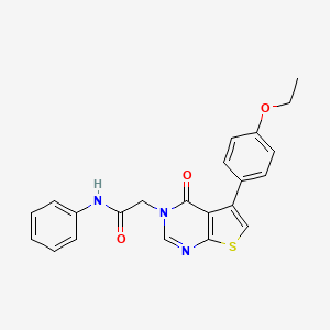 molecular formula C22H19N3O3S B3477360 2-[5-(4-ethoxyphenyl)-4-oxothieno[2,3-d]pyrimidin-3(4H)-yl]-N-phenylacetamide 