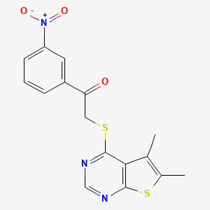 2-[(5,6-dimethylthieno[2,3-d]pyrimidin-4-yl)thio]-1-(3-nitrophenyl)ethanone