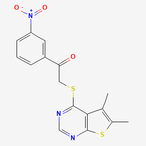 molecular formula C16H13N3O3S2 B3477364 2-[(5,6-dimethylthieno[2,3-d]pyrimidin-4-yl)thio]-1-(3-nitrophenyl)ethanone 