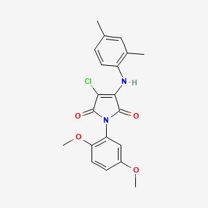 molecular formula C20H19ClN2O4 B3477383 3-chloro-1-(2,5-dimethoxyphenyl)-4-[(2,4-dimethylphenyl)amino]-1H-pyrrole-2,5-dione 