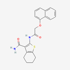 molecular formula C21H20N2O3S B3477393 2-{[(1-naphthyloxy)acetyl]amino}-4,5,6,7-tetrahydro-1-benzothiophene-3-carboxamide 