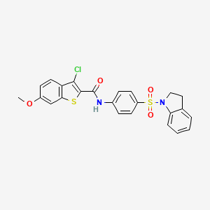 3-chloro-N-[4-(2,3-dihydro-1H-indol-1-ylsulfonyl)phenyl]-6-methoxy-1-benzothiophene-2-carboxamide