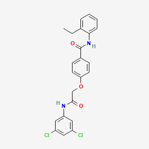 molecular formula C23H20Cl2N2O3 B3477432 4-{2-[(3,5-dichlorophenyl)amino]-2-oxoethoxy}-N-(2-ethylphenyl)benzamide 