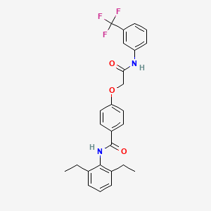 N-(2,6-diethylphenyl)-4-(2-oxo-2-{[3-(trifluoromethyl)phenyl]amino}ethoxy)benzamide