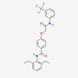 molecular formula C26H25F3N2O3 B3477456 N-(2,6-diethylphenyl)-4-(2-oxo-2-{[3-(trifluoromethyl)phenyl]amino}ethoxy)benzamide 