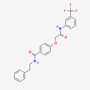 molecular formula C24H21F3N2O3 B3477467 4-(2-oxo-2-{[3-(trifluoromethyl)phenyl]amino}ethoxy)-N-(2-phenylethyl)benzamide 