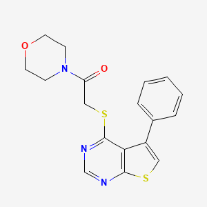 molecular formula C18H17N3O2S2 B3477485 4-{[2-(4-morpholinyl)-2-oxoethyl]thio}-5-phenylthieno[2,3-d]pyrimidine 