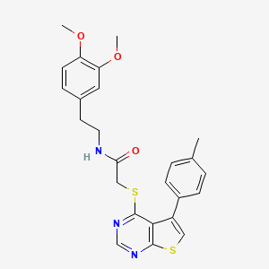 molecular formula C25H25N3O3S2 B3477505 N-[2-(3,4-dimethoxyphenyl)ethyl]-2-{[5-(4-methylphenyl)thieno[2,3-d]pyrimidin-4-yl]thio}acetamide 