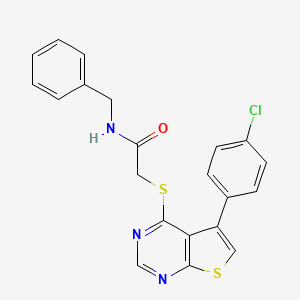 molecular formula C21H16ClN3OS2 B3477506 N-benzyl-2-{[5-(4-chlorophenyl)thieno[2,3-d]pyrimidin-4-yl]thio}acetamide 