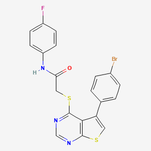 molecular formula C20H13BrFN3OS2 B3477534 2-{[5-(4-bromophenyl)thieno[2,3-d]pyrimidin-4-yl]thio}-N-(4-fluorophenyl)acetamide 